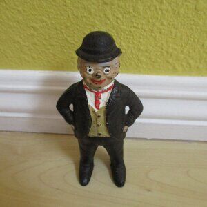 Vintage A.C. WILLIAMS Cast Iron Banker in Bowler Still Bank